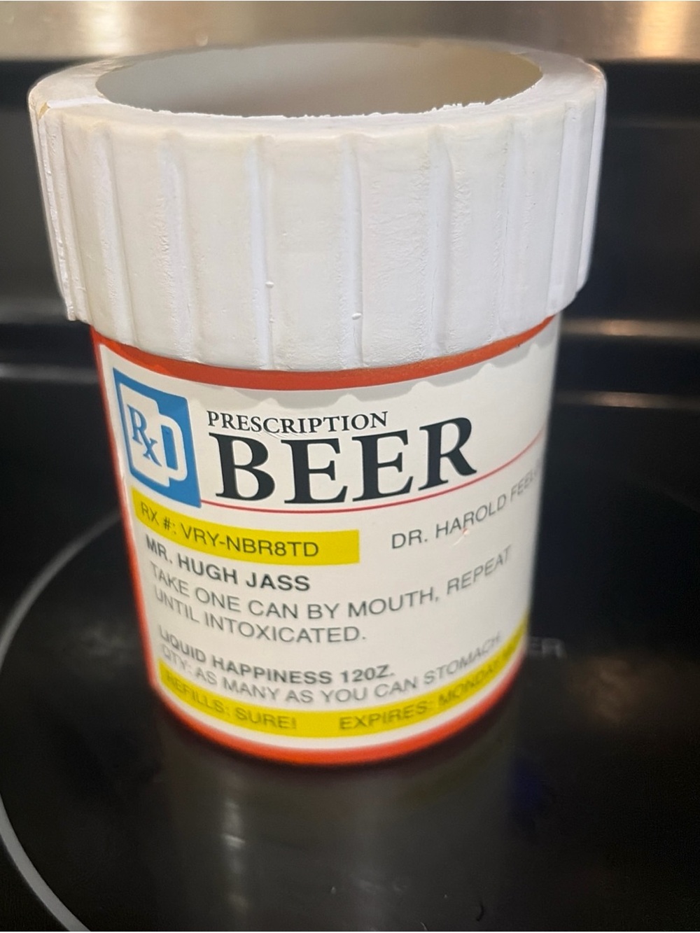 Big Mouth Prescription Beer Drink Kooler Cooler Holder Bottles & Cans Koozie